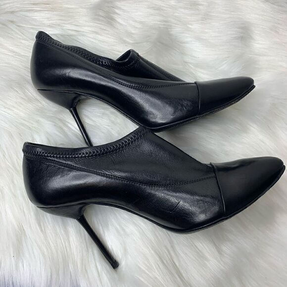 Pedro Garcia Black Leather Heeled Ankle Booties 7.5 - Picture 4 of 8